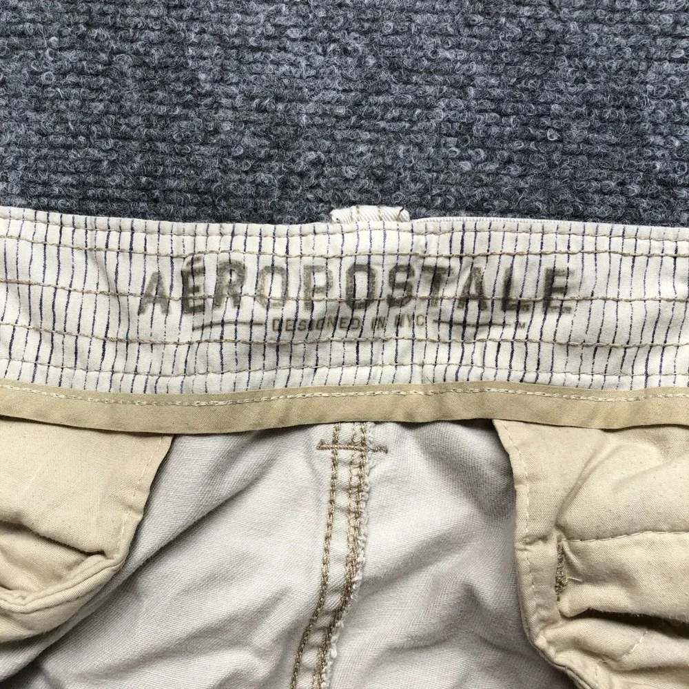 Aeropostale Mens Cargo Shorts Size 34 Tan KhakI  Multi Pocket Utility